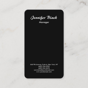 Einfache Black Handwriting Script Minimalistisch M Visitenkarte