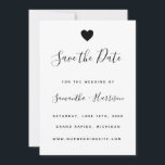 Einfache Black Heart Wedding Flat Save the Date Ca Einladung<br><div class="desc">Hohe Qualität und individuell anpassbar!</div>