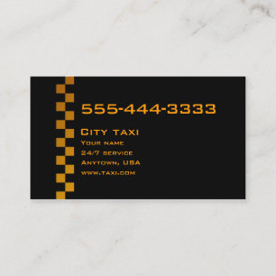 Einfache Black in Gold Letters Taxi Service Card Visitenkarte