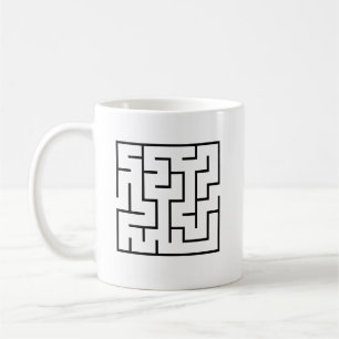Einfache Black Labyrinth Design Coffee Cup Kaffeetasse