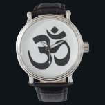 Einfache Black Om Symbol Yoga Meditation Zen Armbanduhr<br><div class="desc">Om Symbol - Anpassbare Hintergrundfarbe.</div>