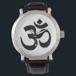 Einfache Black Om Symbol Yoga Meditation Zen Armbanduhr<br><div class="desc">Om Symbol - Anpassbare Hintergrundfarbe.</div>
