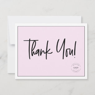 Einfache Black Pink Company Logo Soziale Dankeschö Dankeskarte