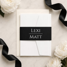 Einfache Black Wedding Einladung Bly Band