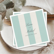 Einfache, blasse Türkis-Cabana-Streifen-Hochzeit
