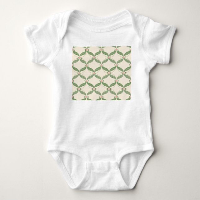 Einfache Blätter Blume Grid-Muster Baby Strampler (Vorderseite)