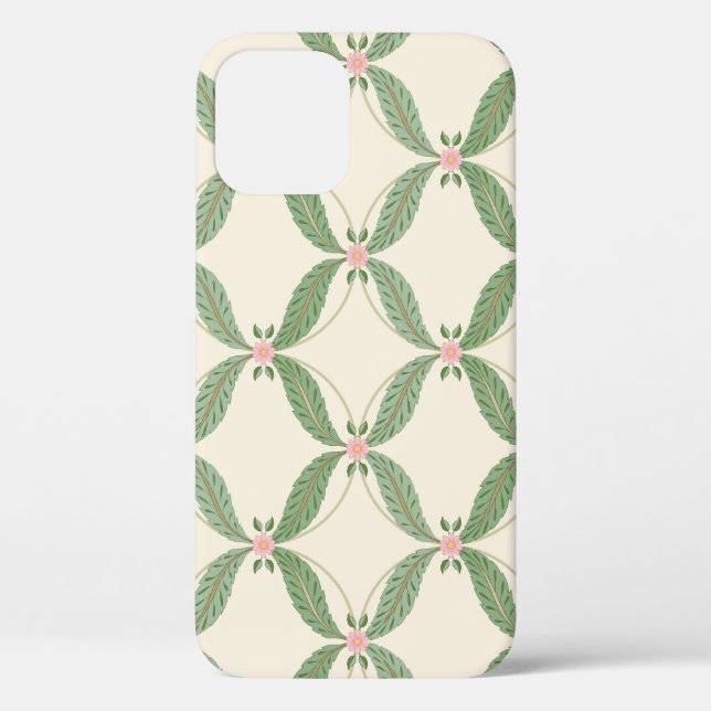Einfache Blätter Blume Grid-Muster Case-Mate iPhone Hülle (Rückseite)
