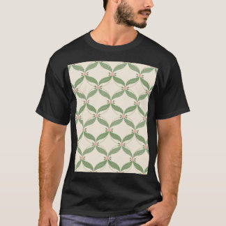 Einfache Blätter Blume Grid-Muster T-Shirt