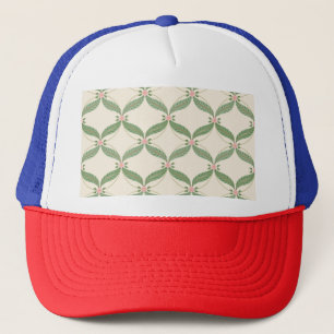 Einfache Blätter Blume Grid-Muster Truckerkappe