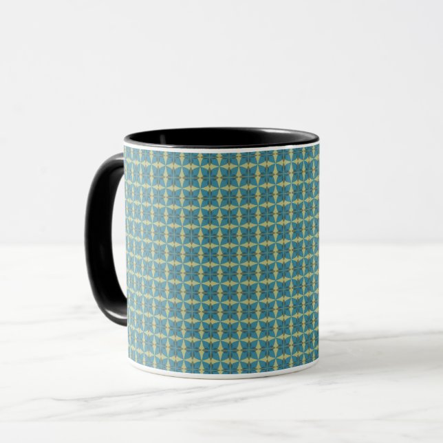 Einfache Blätter in blau Tasse (Vorderseite Links)