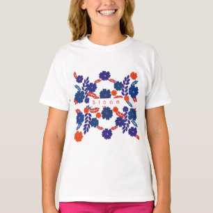 Einfache Blaublumen Vektorgestaltung T-Shirt