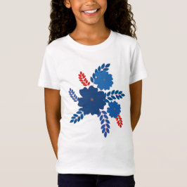 Einfache Blaublumen Vektorgestaltung T-Shirt