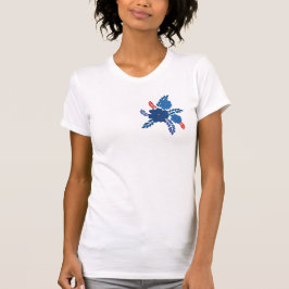 Einfache Blaublumen Vektorgestaltung T-Shirt