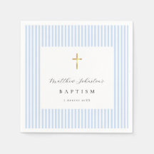 Einfache blaue Baby-Jungen-Tauf-Papier-Servietten