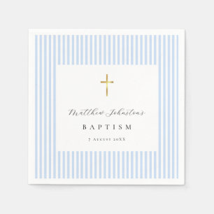 Einfache blaue Baby-Jungen-Tauf-Papier-Servietten Serviette