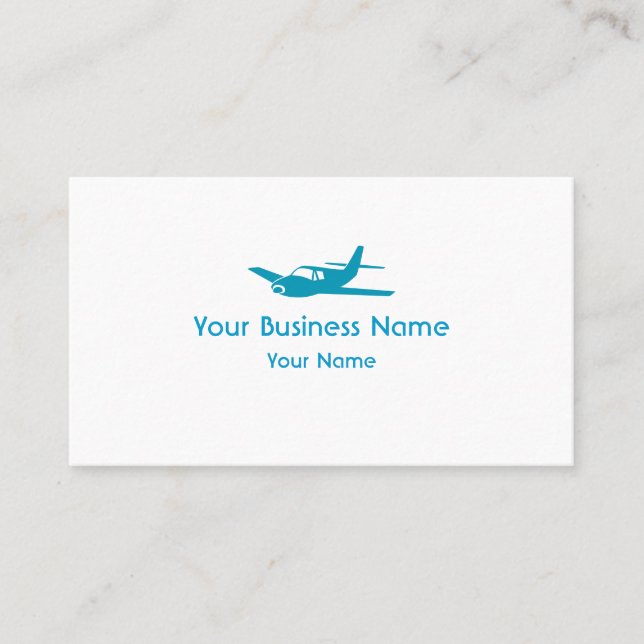 Einfache blaue Flugzeuggewohnheits-Visitenkarten Visitenkarte (Vorderseite)