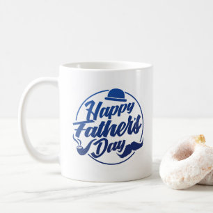 Einfache blaue glückliche Kaffee-Tasse des Kaffeetasse