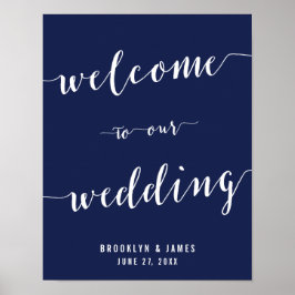 Einfache blaue Hochzeitsnotiz Poster