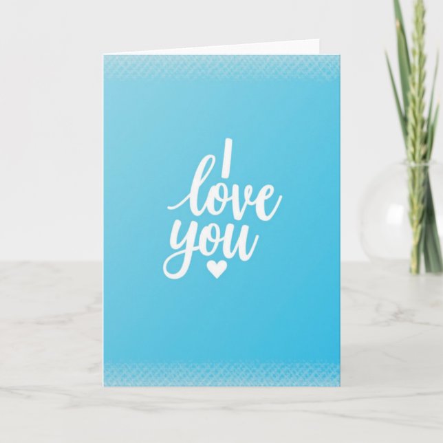Einfache Blaue Ich Liebe Dich Karte (Vorderseite)