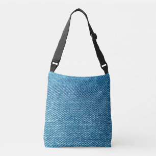 Einfache blaue Jeans Denim Textile Textur  Tragetaschen Mit Langen Trägern