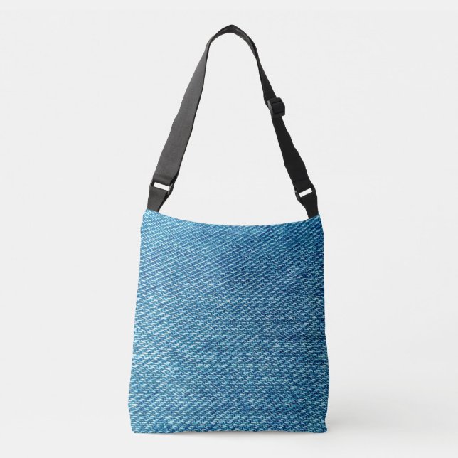 Einfache blaue Jeans Denim Textile Textur| Tragetaschen Mit Langen Trägern (Vorderseite)