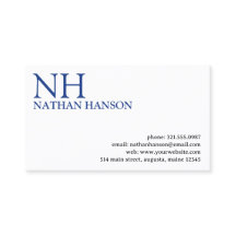 Einfache blaue Monogram modern