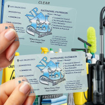 Einfache blaue Monogramm-Reinigungsdienste mattier