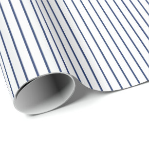 Einfache blaue Pinstripe Minimalistische Allerlei- Geschenkpapier