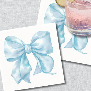 Einfache blaue Schleife Babyparty Serviette