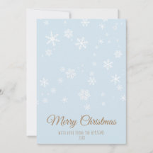 Einfache blaue Schneeflocken Frohe Weihnachten