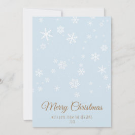 Einfache blaue Schneeflocken Frohe Weihnachten