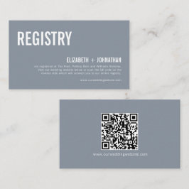 Einfache blaue Typografie - QR-Code Begleitkarte