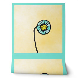 einfache blaue und gelbe Blume Tapete