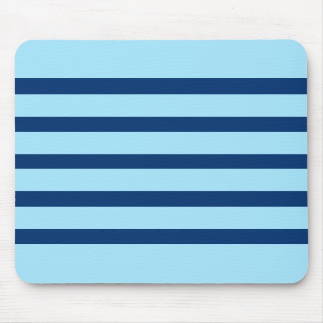 Einfache blaue und helle blaue Streifen Mousepad (Vorne)