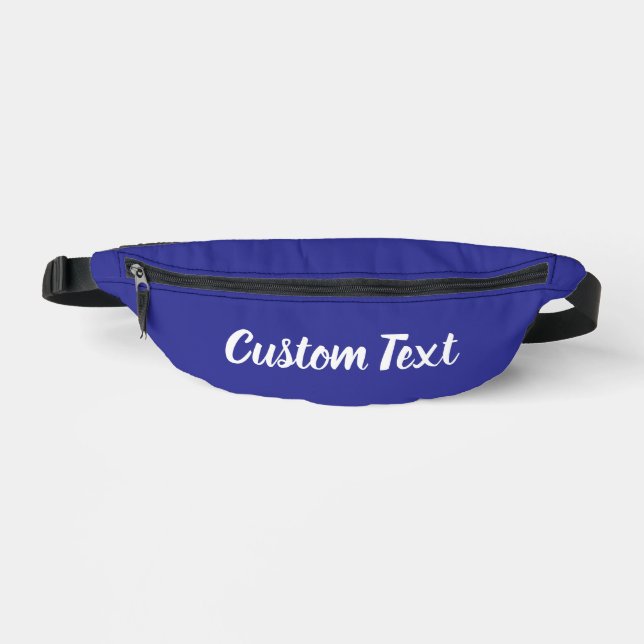 Einfache Blaue und Weiße Schrift Textvorlage Bauchtasche (Vorderseite)