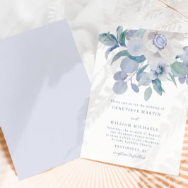 Einfache Blauer Blumenstrauß Einladung zur Hochzei