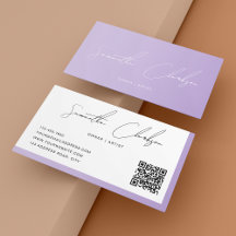 Einfache Blendung Lila handgeschriebener Script QR