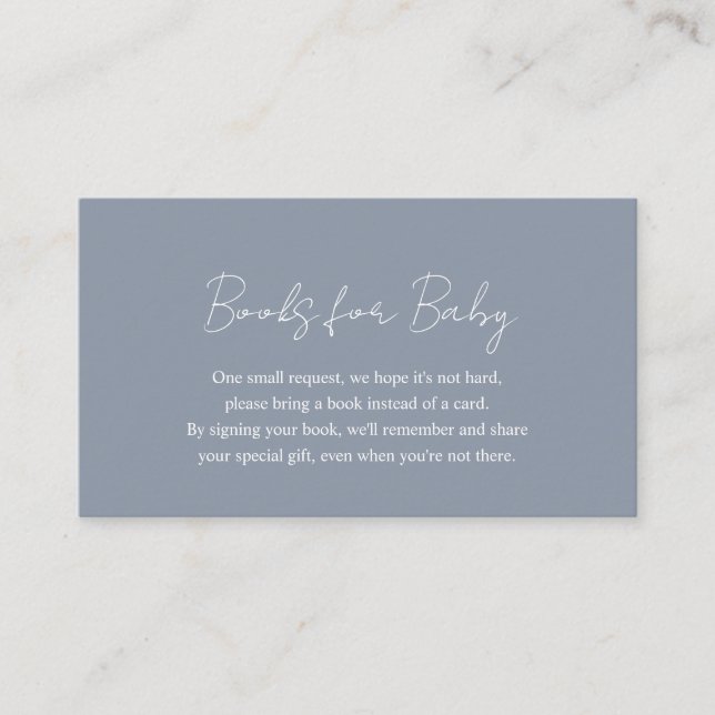 Einfache Blue Baby-Duschbücher für Baby Begleitkarte (Vorderseite)