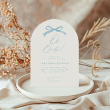 Einfache Blue Bow Boys Babydusche