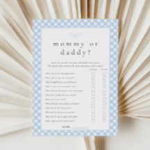 Einfache Blue Bow Mommy oder Daddy Game Card