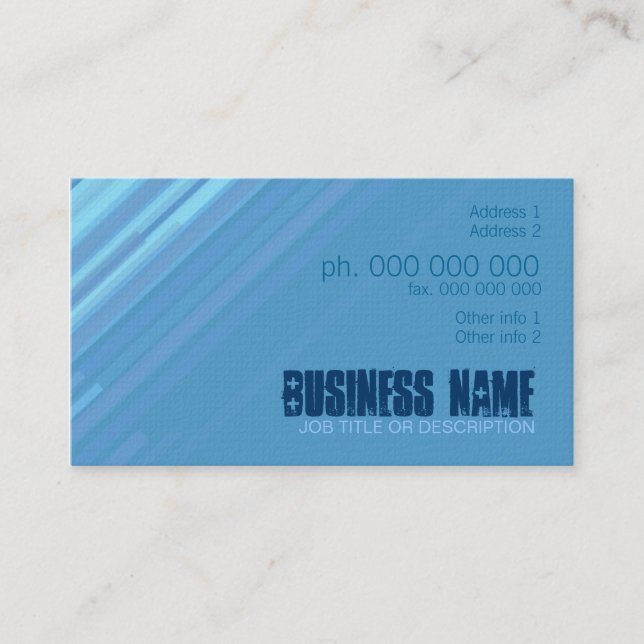 Einfache Blue Diagonal Stripes Business Card Visitenkarte (Vorderseite)