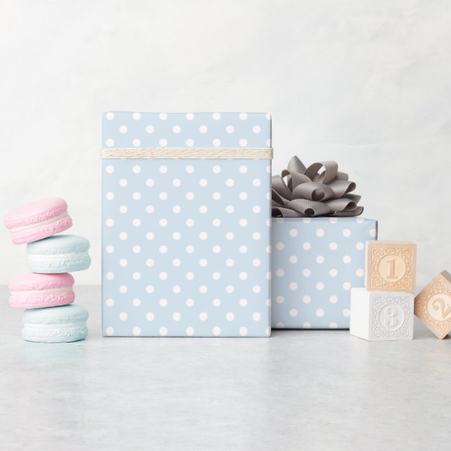 Einfache Blue Dot Muster Boy Baby Dusche Geschenkpapier (Babyparty)