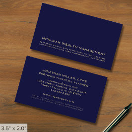 Einfache Blue/Gold Business Card Visitenkarte
