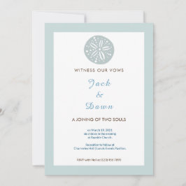 Einfache Blue Green Sand Dollar Hochzeitseinladung Einladung