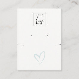Einfache Blue Heart Necklace-Logo-Anzeige Visitenkarte