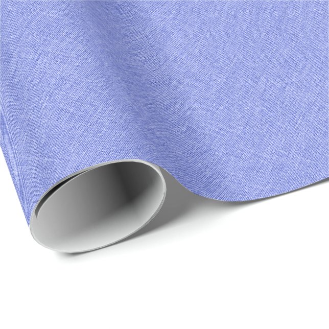 Einfache Blue Linen Textur Geschenkpapier (Rolleneckpunkt)