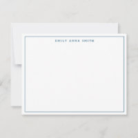 Einfache Blue Modern Berufliche Grenznotizkarte