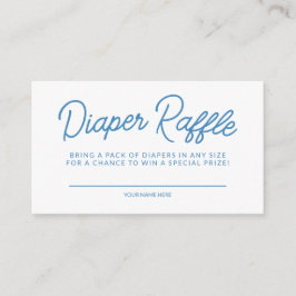 Einfache Blue Playful Baby Dusche Windeln Raffel Begleitkarte