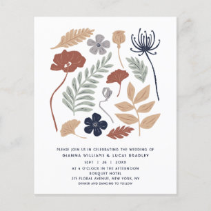 Einfache Blue Redwood Blume Moderne Hochzeiten Flyer