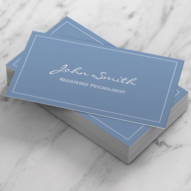 Einfache Blue Registered Psychologin Business Card Visitenkarte (Von Creator hochgeladen)